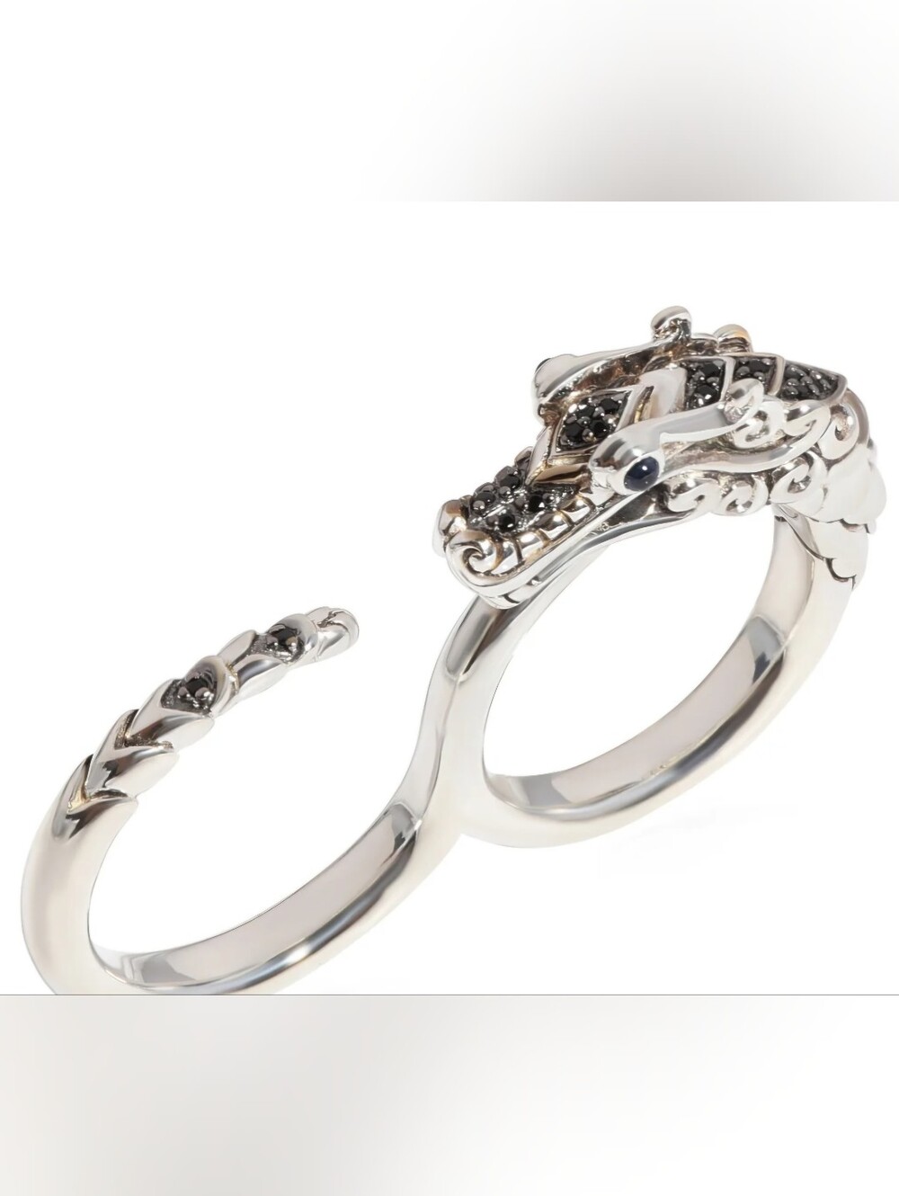 John Hardy Dragon Ring Naga Black Spinel